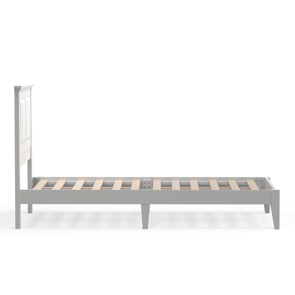 Cottage Style Wood Platform Bed in Twin - White. Picture 5