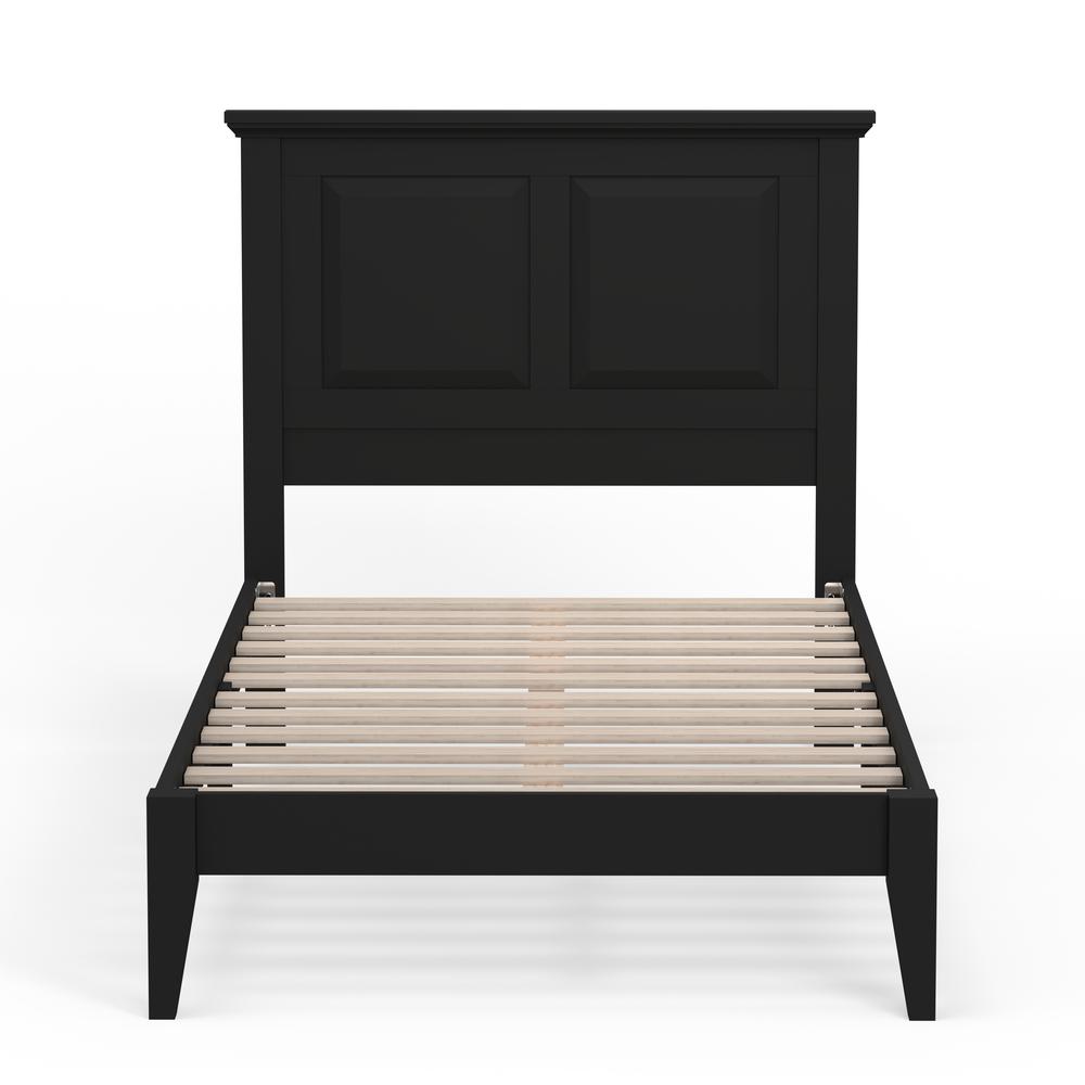 Cottage Style Wood Platform Bed in Twin - Black. Picture 3