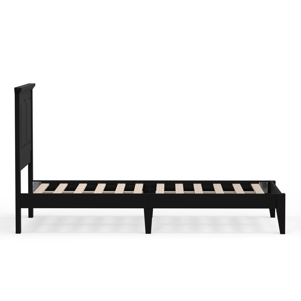Cottage Style Wood Platform Bed in Twin - Black. Picture 5