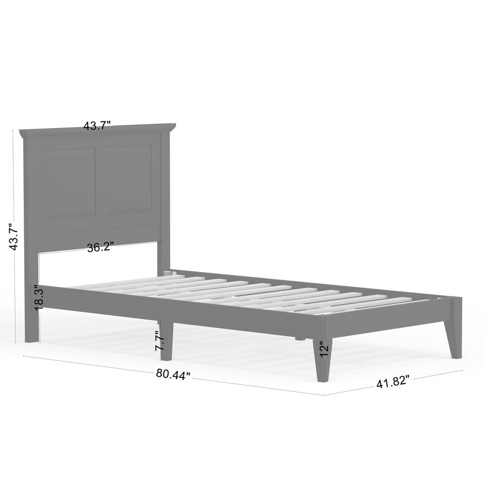 Cottage Style Wood Platform Bed in Twin - Black. Picture 9