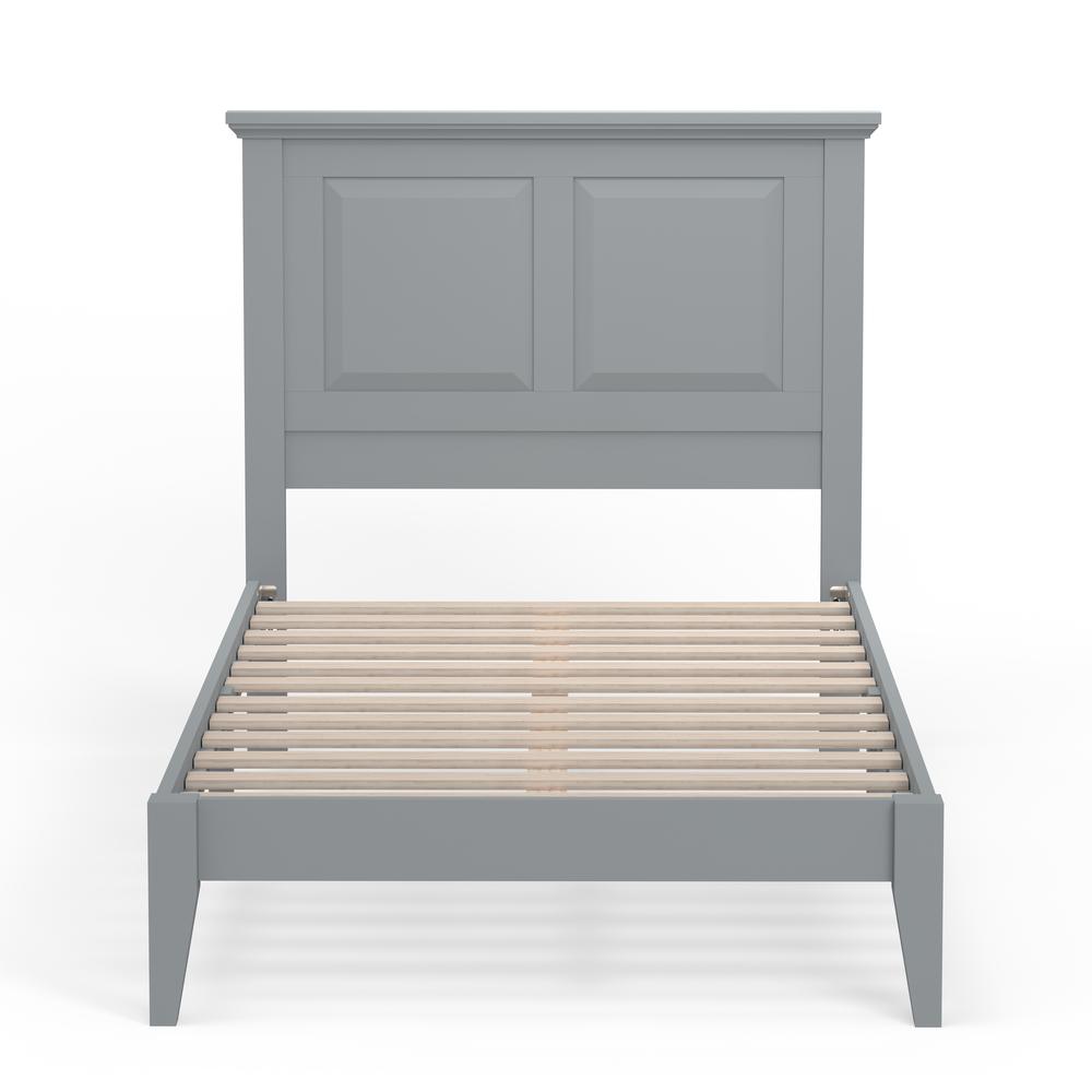 Cottage Style Wood Platform Bed in Twin - Grey. Picture 3