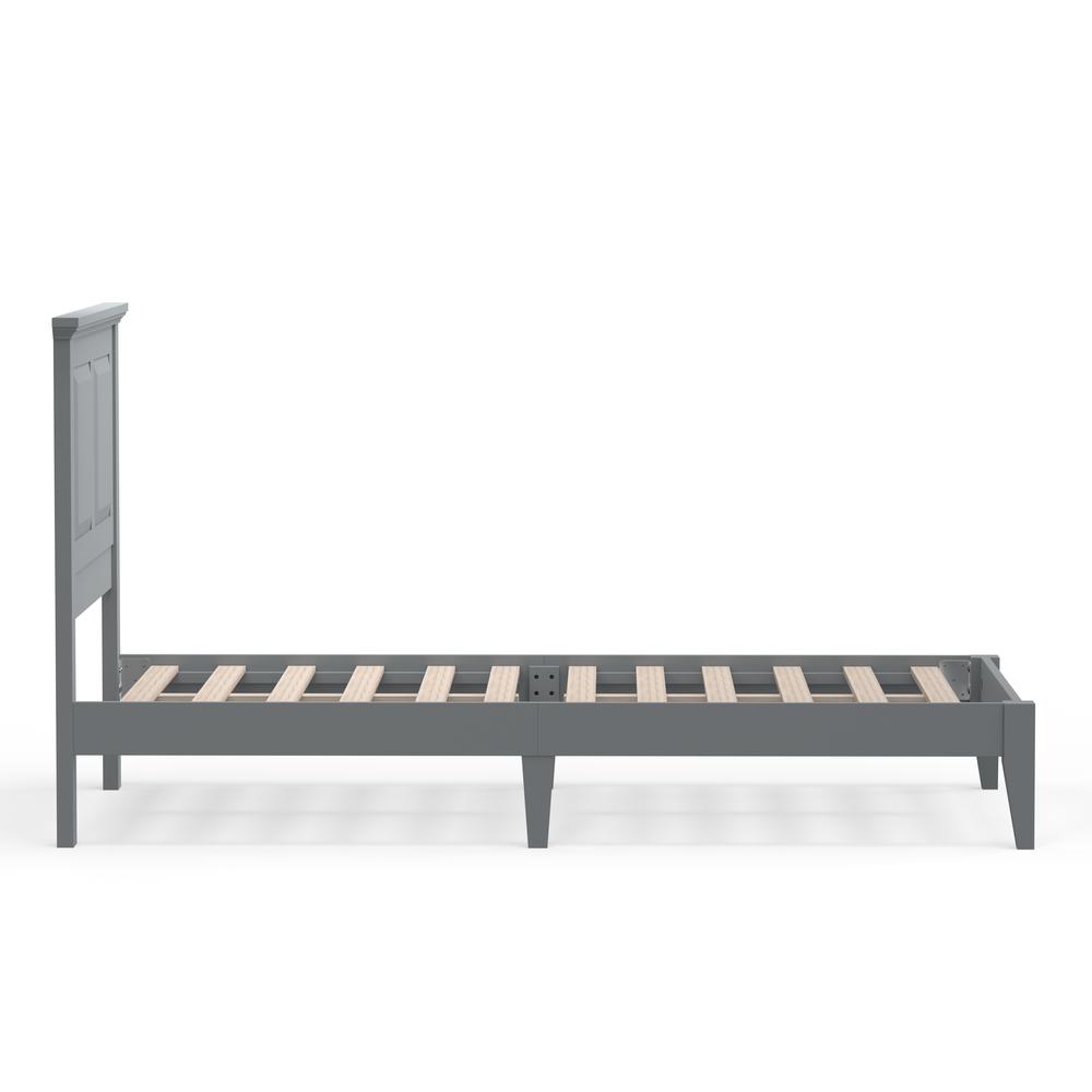 Cottage Style Wood Platform Bed in Twin - Grey. Picture 5