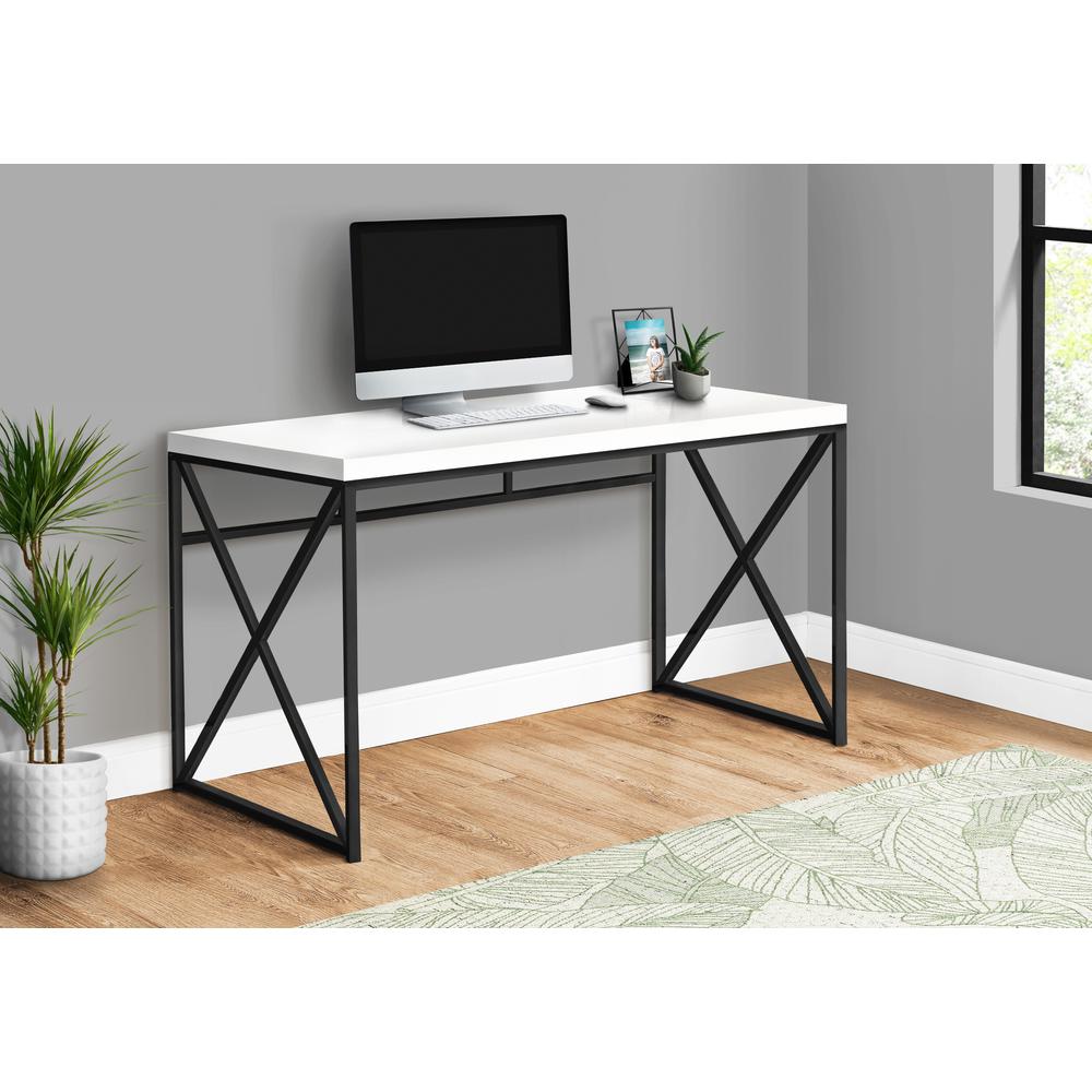 48" Home & Office Desk in White/Black Legs. Picture 2