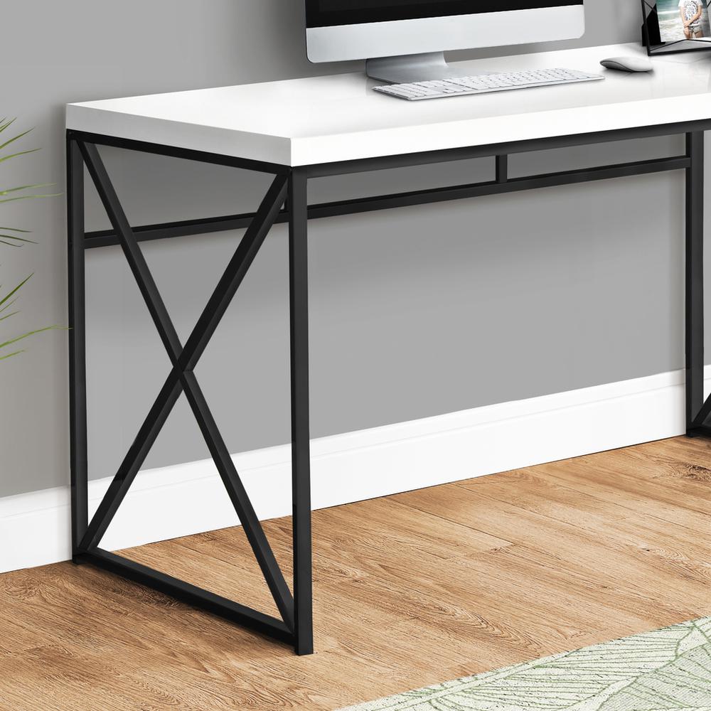 48" Home & Office Desk in White/Black Legs. Picture 3