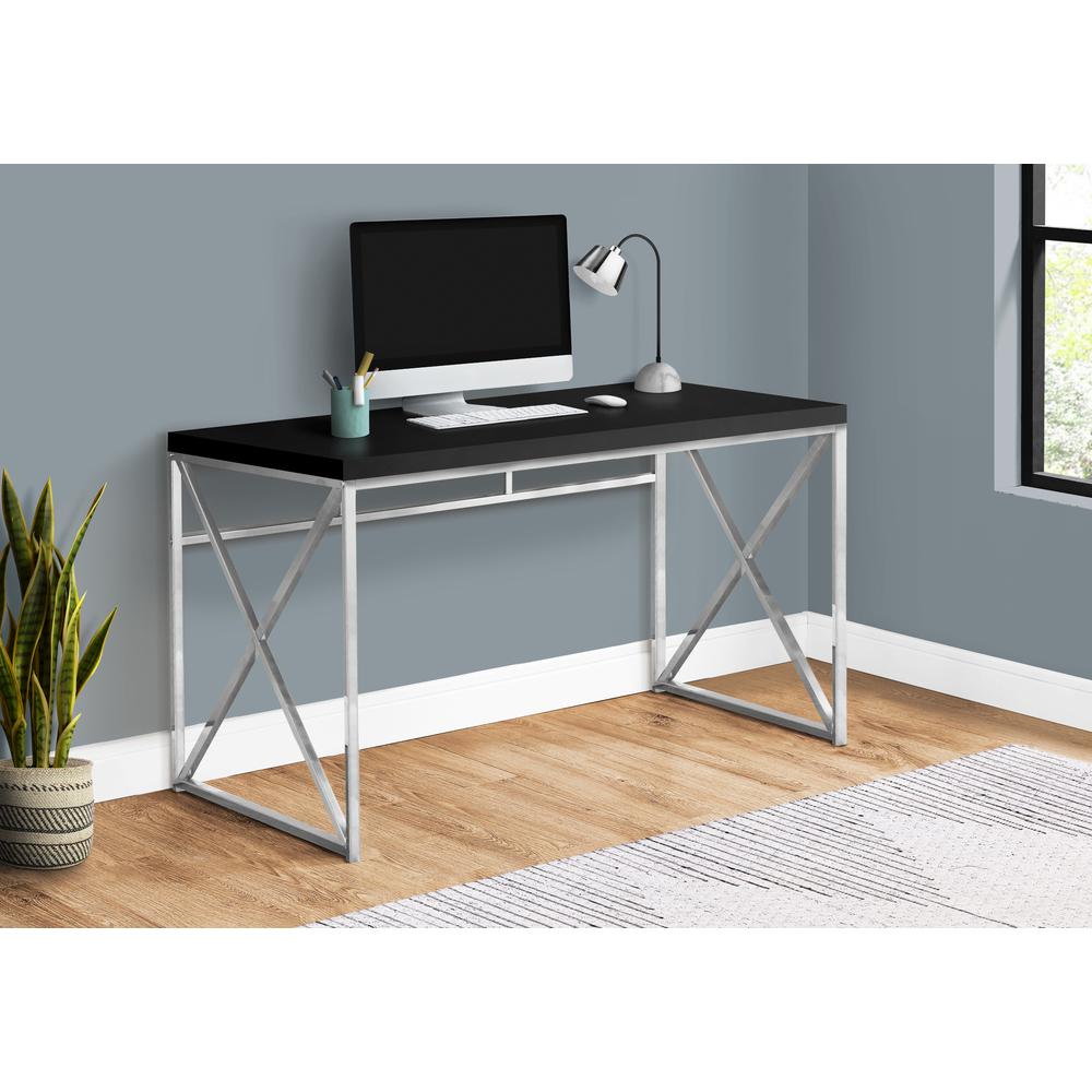 48" Home & Office Desk in Black/Chrome. Picture 2