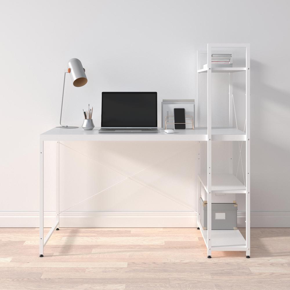 Ames Reversible Gaming Desk in White/White. Picture 3