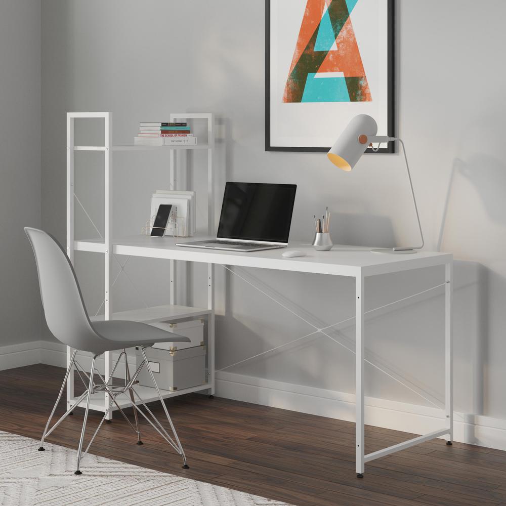 Ames Reversible Gaming Desk in White/White. Picture 2