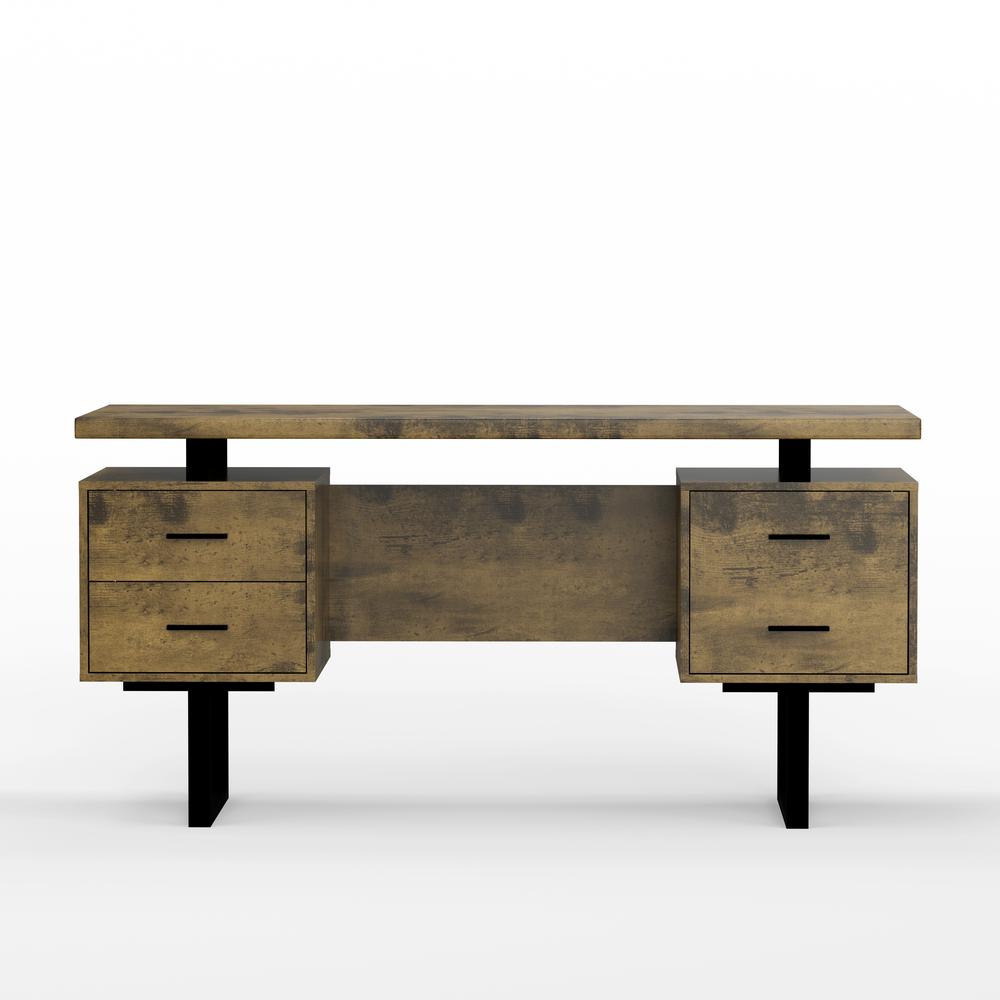 60'' Mariposa Desk - Reclaimed Brown/Reclaimed Brown/Black/Black. Picture 4