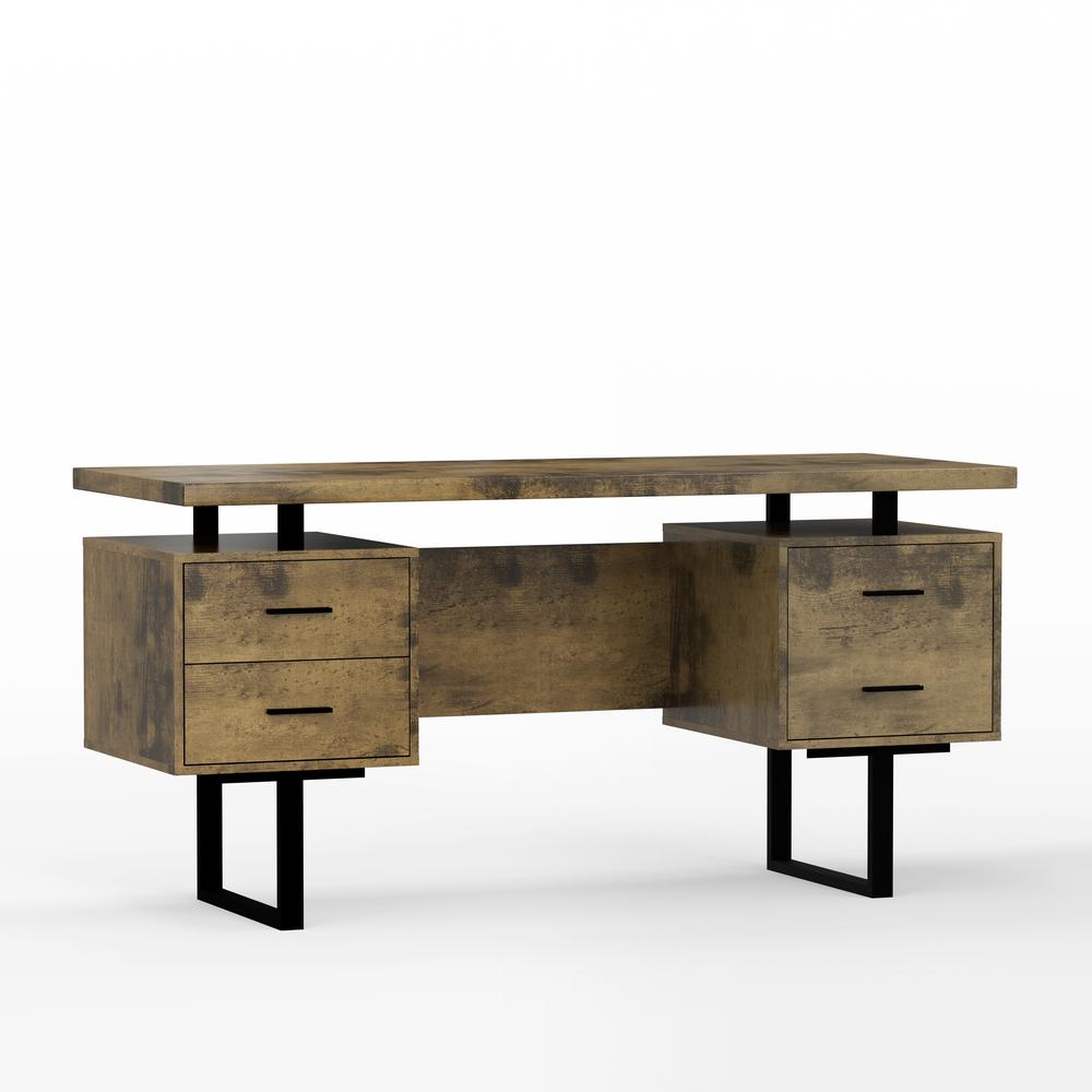 60'' Mariposa Desk - Reclaimed Brown/Reclaimed Brown/Black/Black. Picture 5