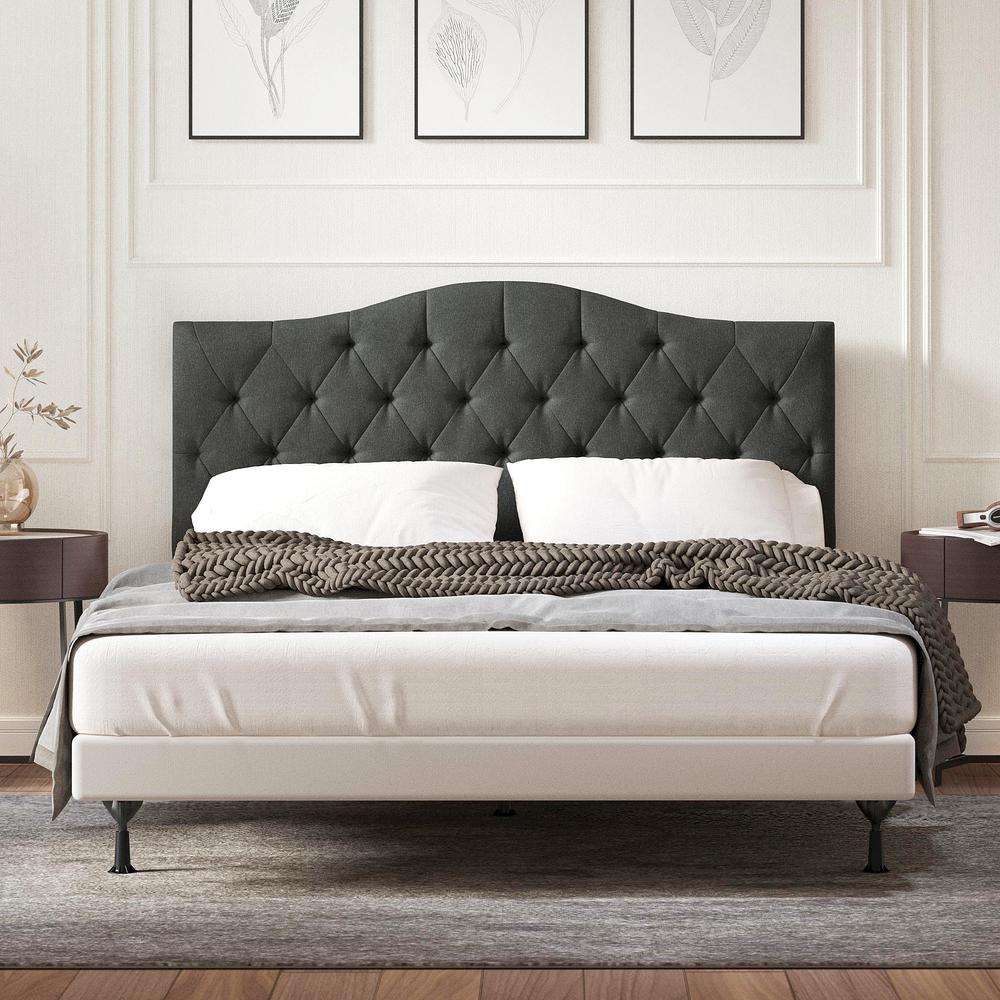 Oros Upholstered Headboard, Grey, Full/Queen. Picture 3