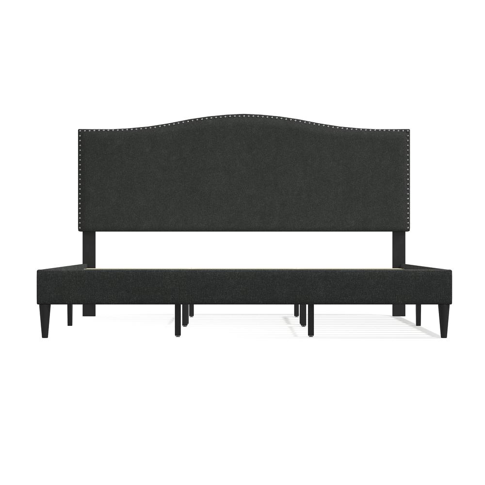 Kameli Upholstered Bed in Grey, Cal. King. Picture 3