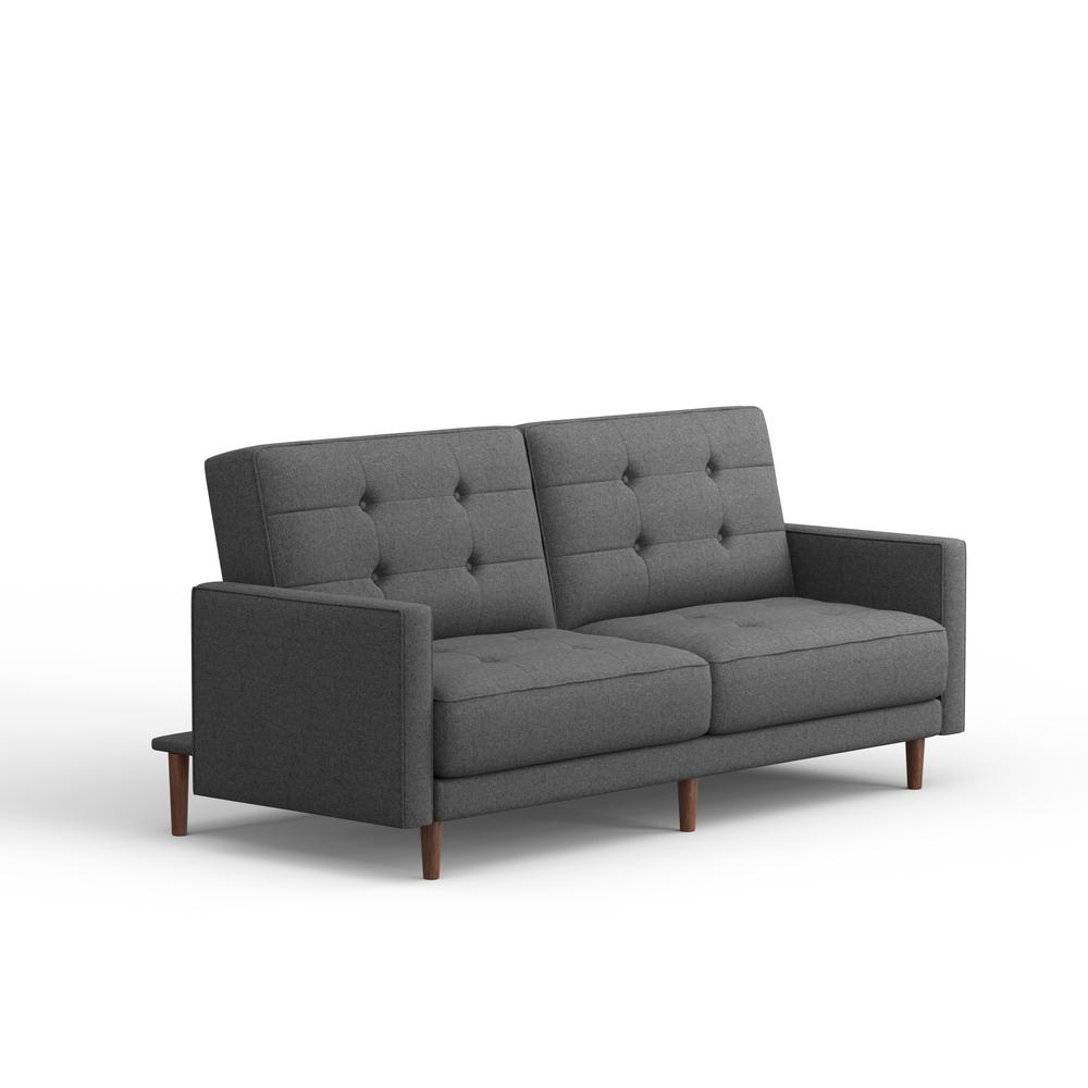 81.5" Sleeper Sofa, 8-Button Tufting in Dark Grey. Picture 3