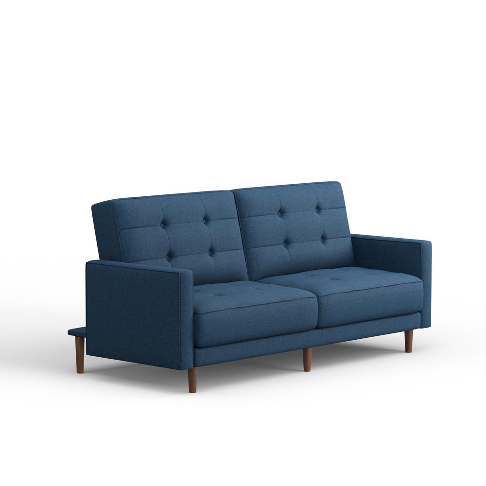 81.5" Sleeper Sofa, 8-Button Tufting in Blue. Picture 1