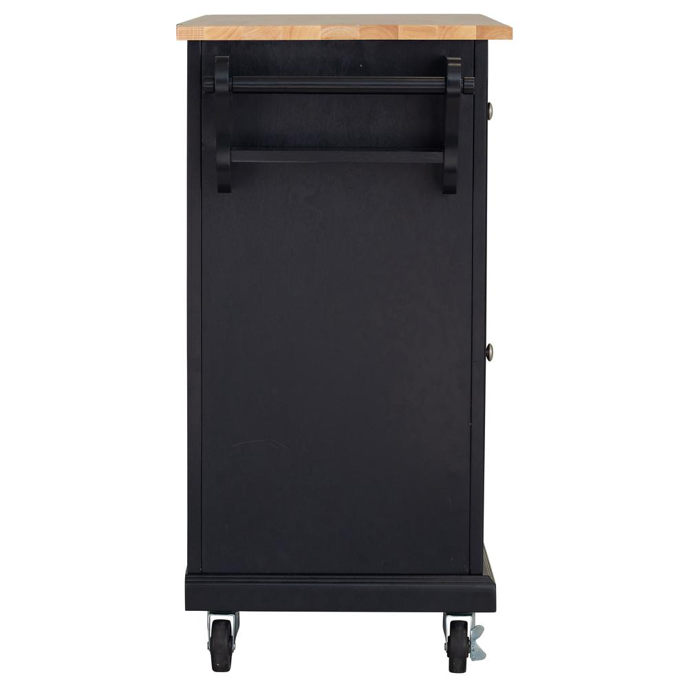Kitchen Cart in Black with Wood Top. Picture 6