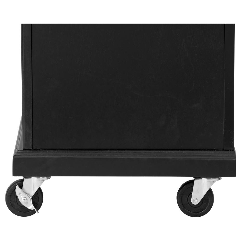 Kitchen Cart in Black with Wood Top. Picture 8