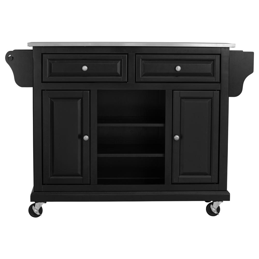 Kitchen Cart in Black with Stainless Steel top. Picture 5