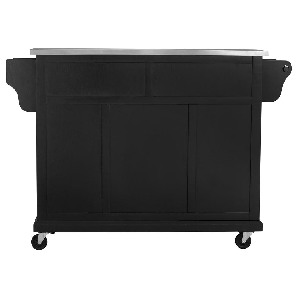 Kitchen Cart in Black with Stainless Steel top. Picture 6