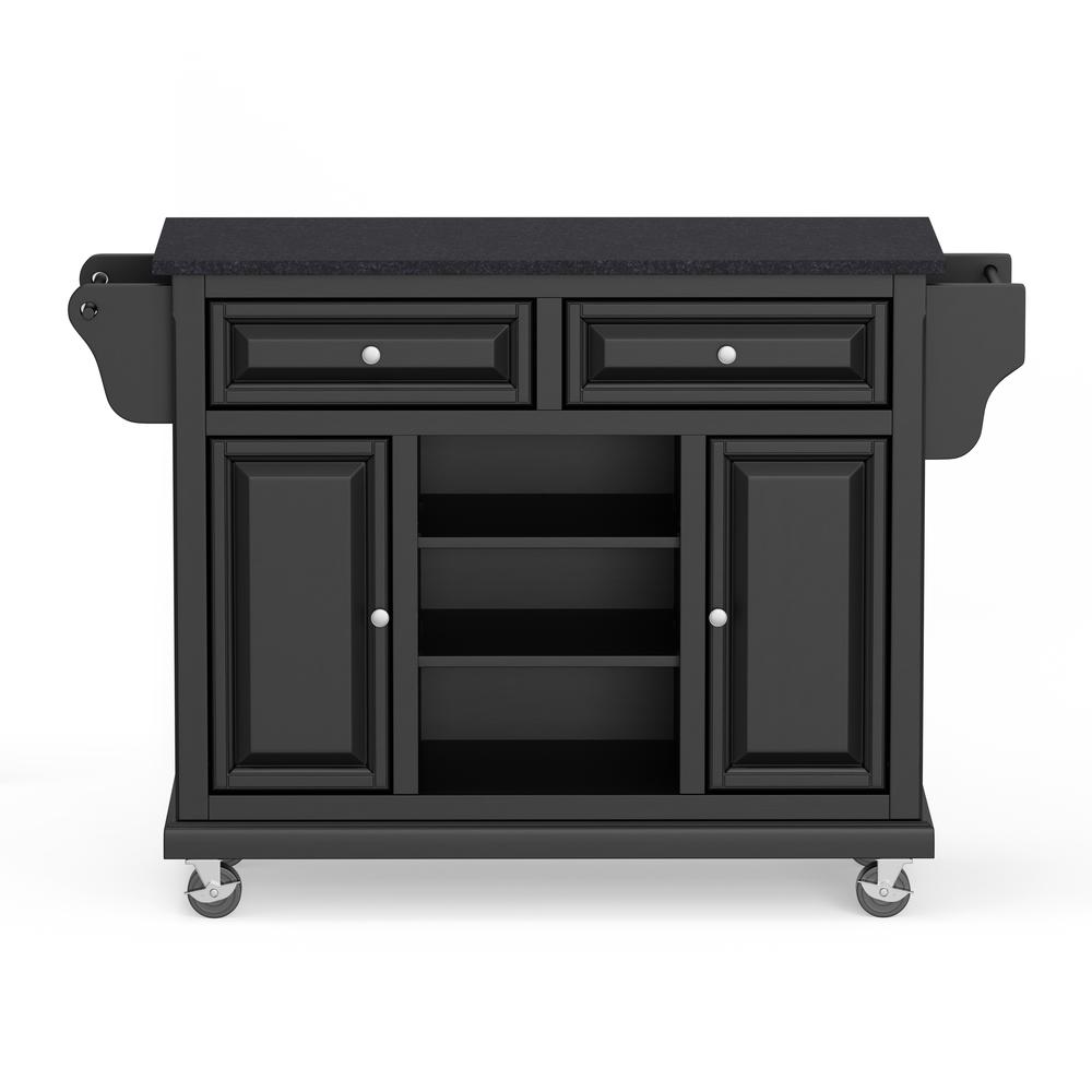 Kitchen Cart in Black with Black Granite Top. Picture 3
