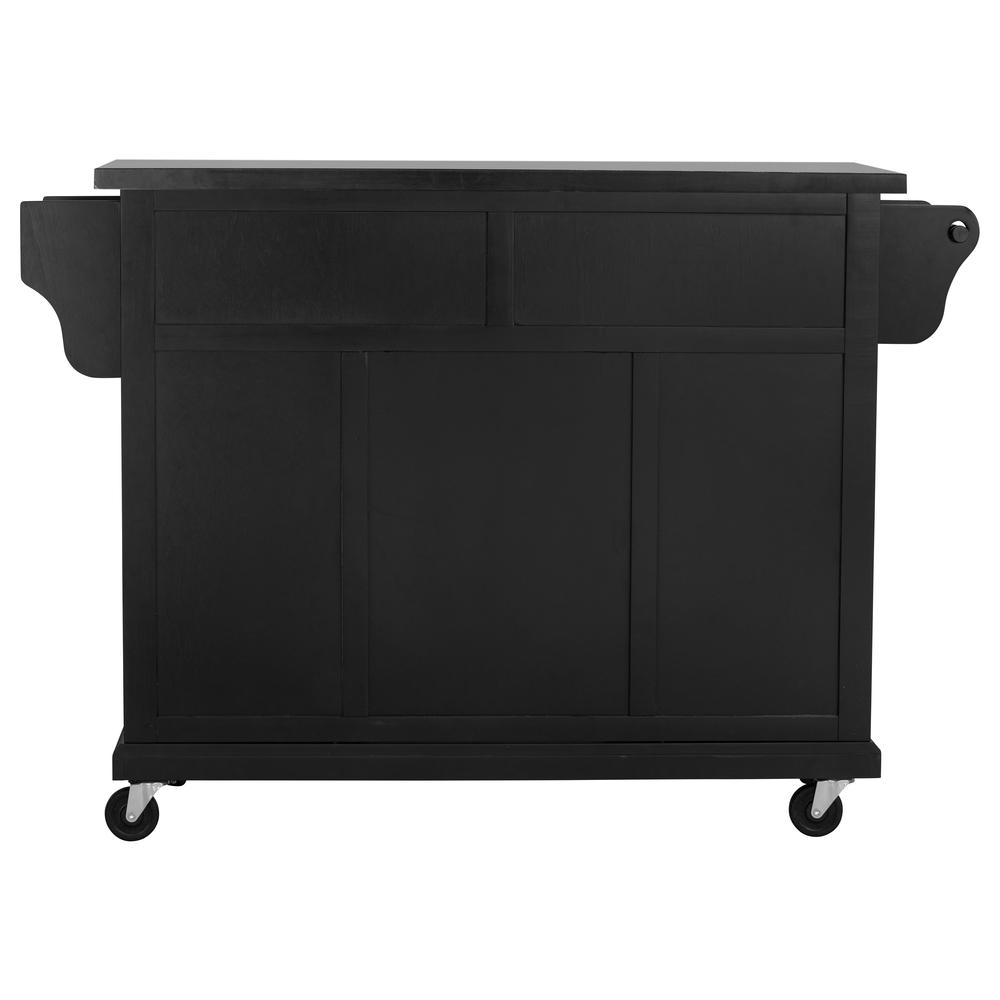 Kitchen Cart in Black with Black Granite Top. Picture 5