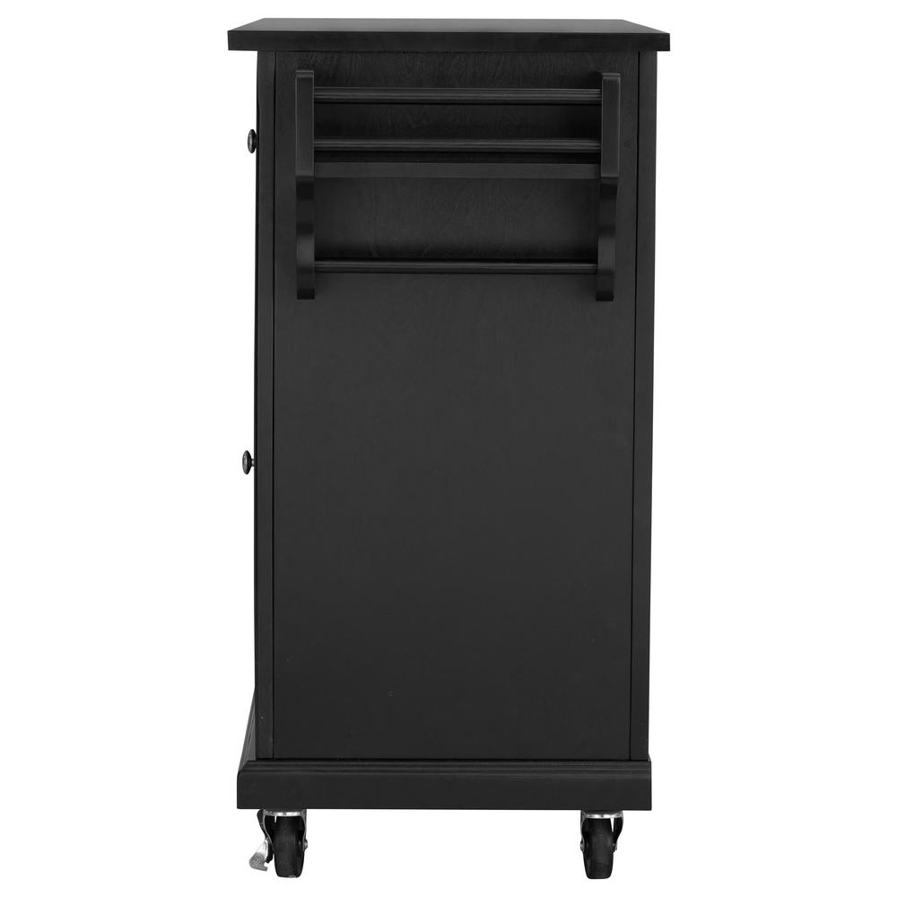 Kitchen Cart in Black with Black Granite Top. Picture 6