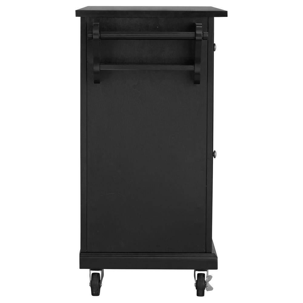 Kitchen Cart in Black with Black Granite Top. Picture 7