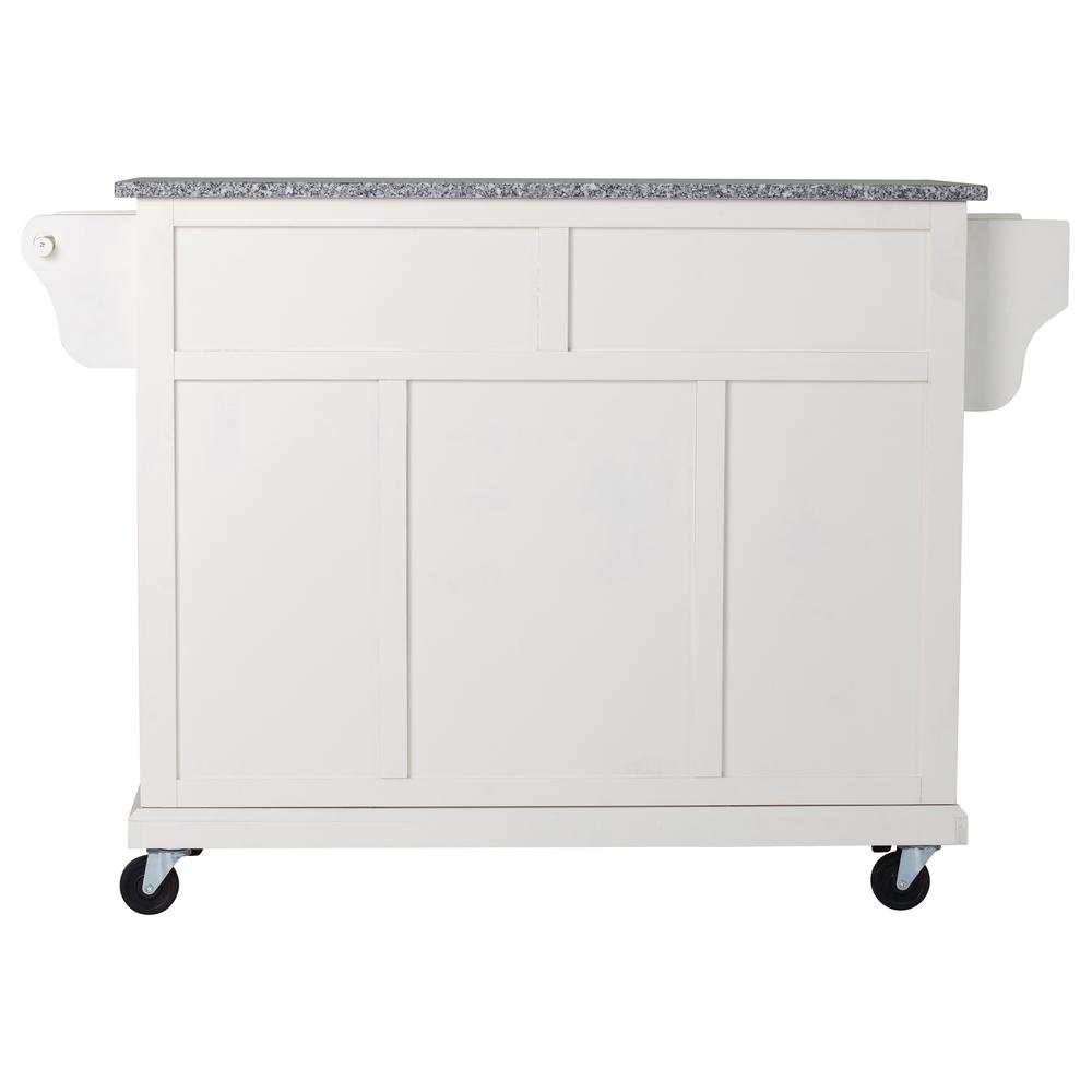 Kitchen Cart in White with Grey Granite Top. Picture 5