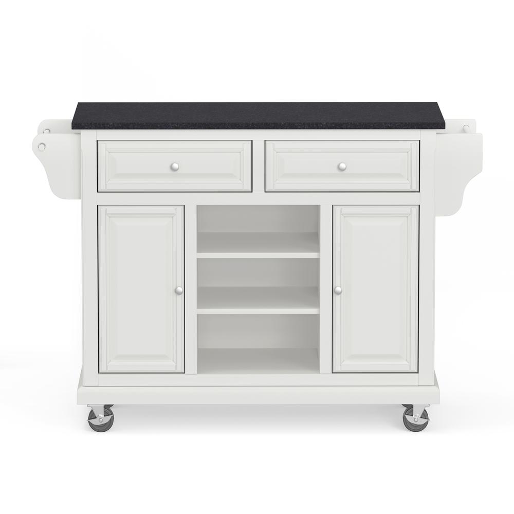 Kitchen Cart in White with Black Granite Top. Picture 3