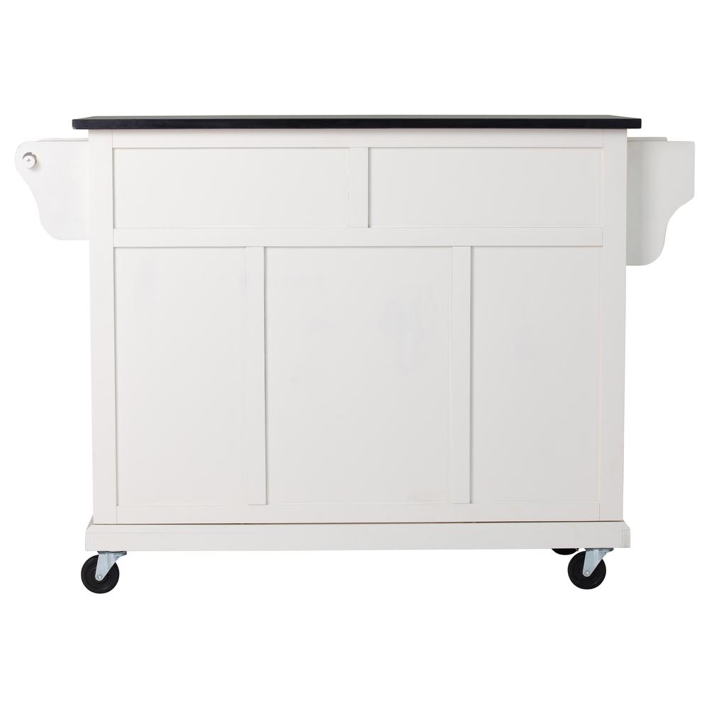 Kitchen Cart in White with Black Granite Top. Picture 6