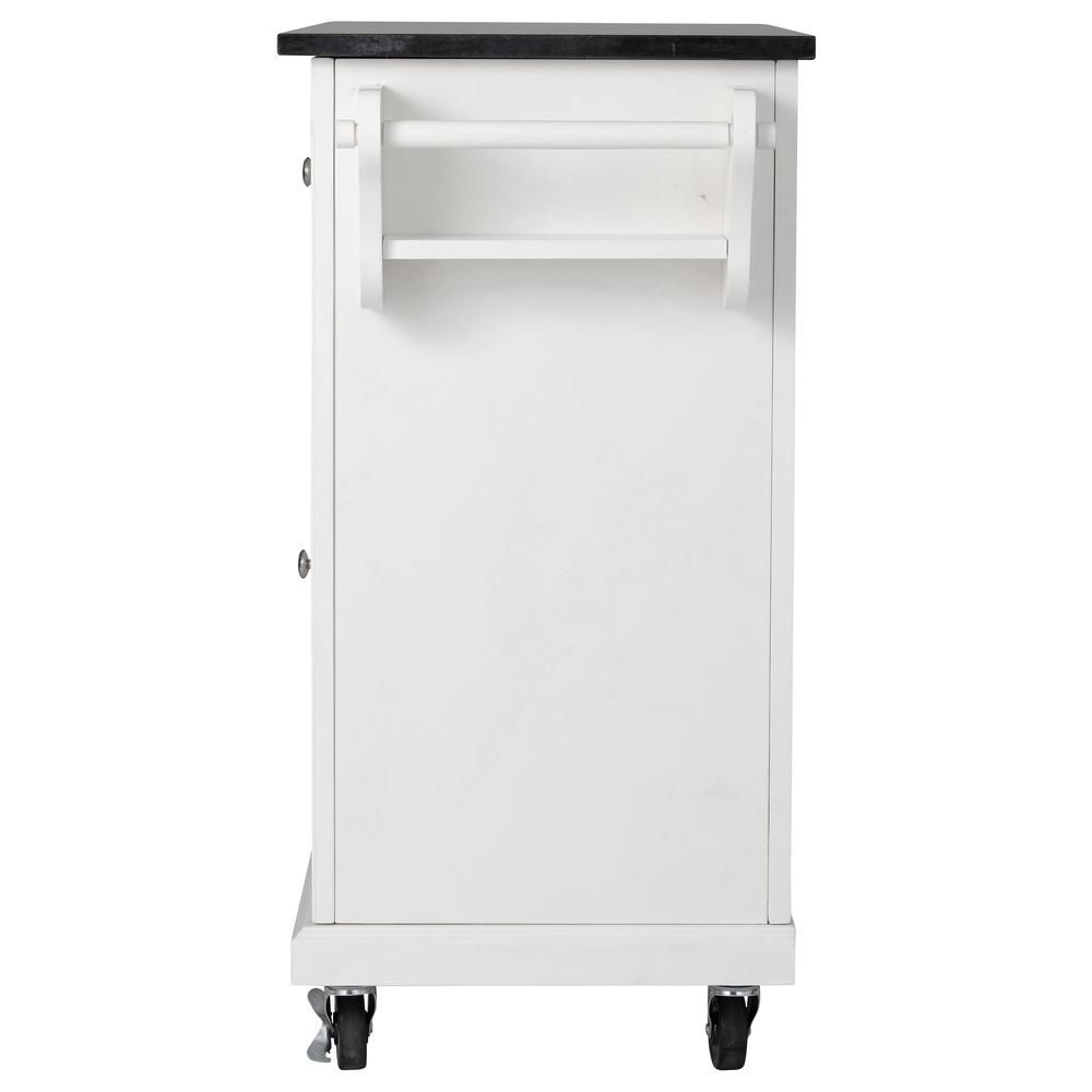 Kitchen Cart in White with Black Granite Top. Picture 7