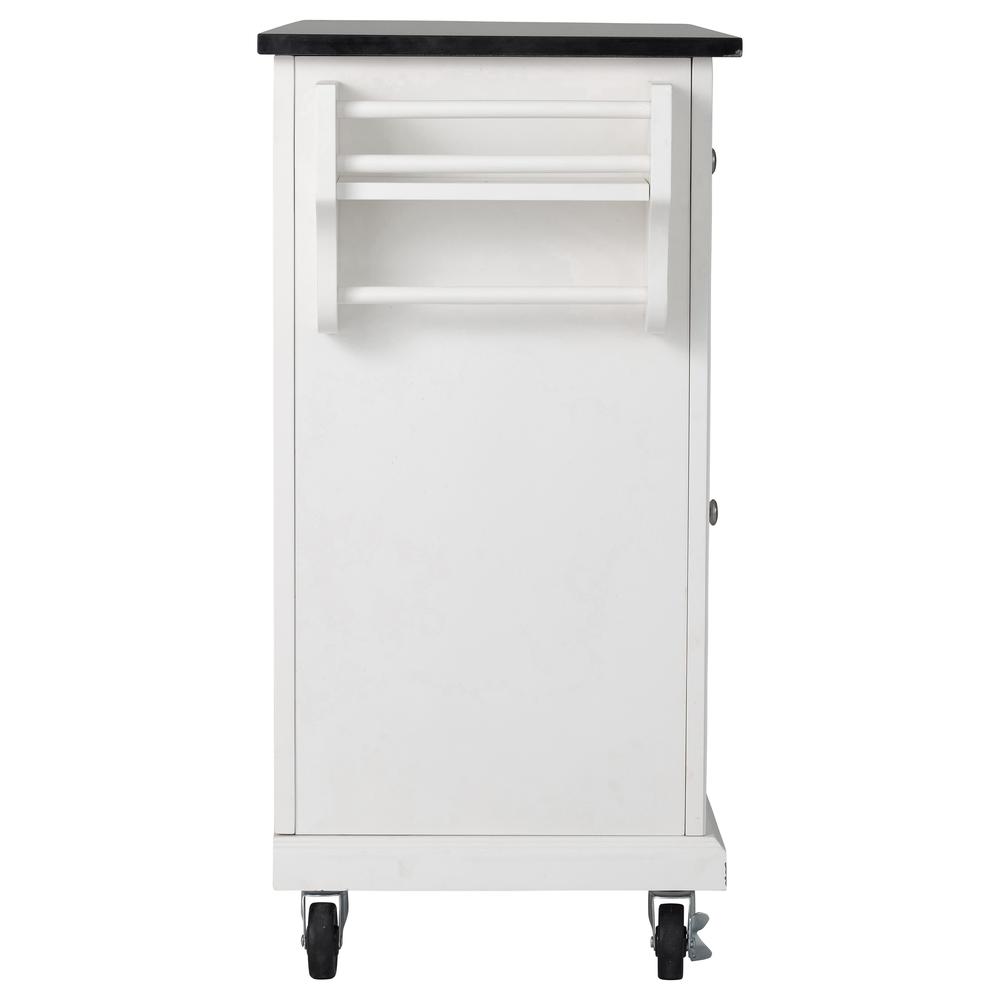 Kitchen Cart in White with Black Granite Top. Picture 8