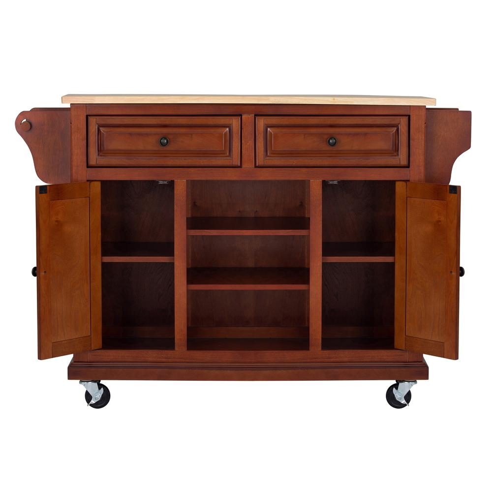 Kitchen Cart in Cherry with Wood Top. Picture 5