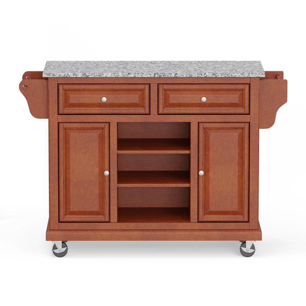 Kitchen Cart in Cherry with Grey Granite Top. Picture 2
