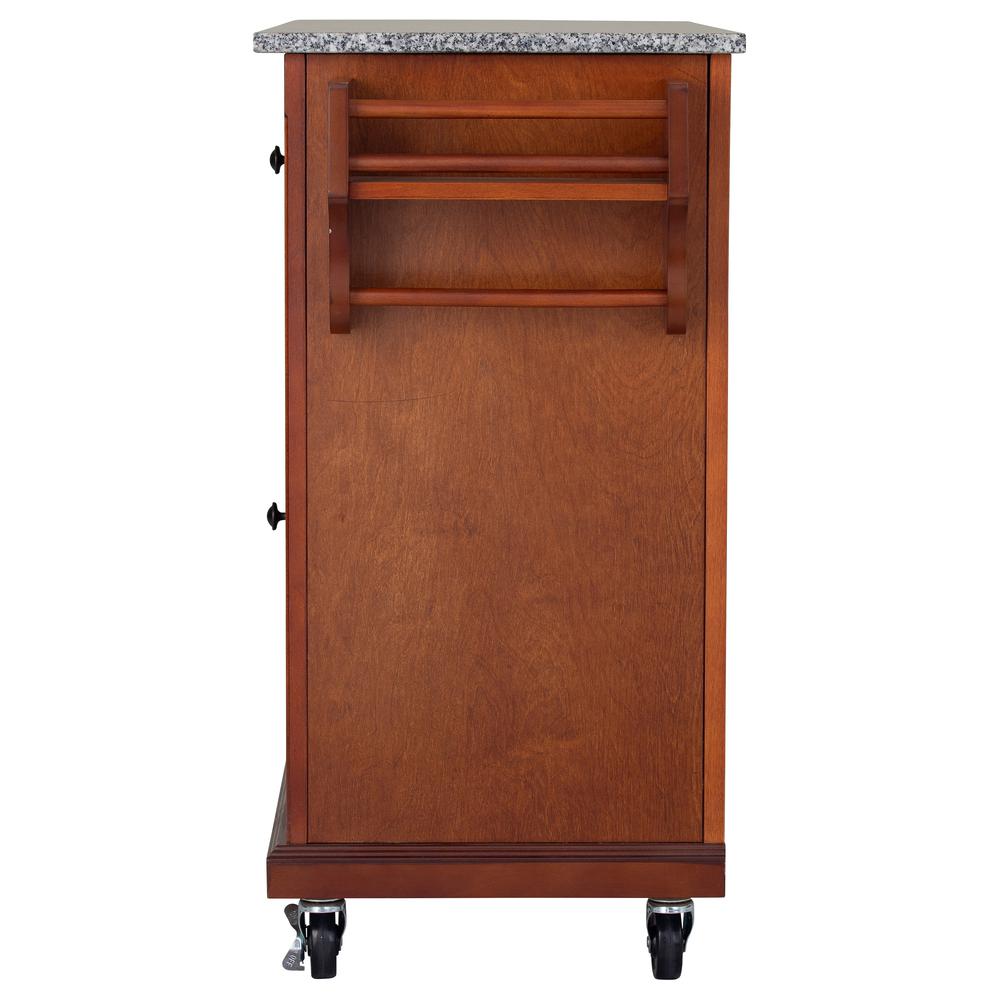 Kitchen Cart in Cherry with Grey Granite Top. Picture 7