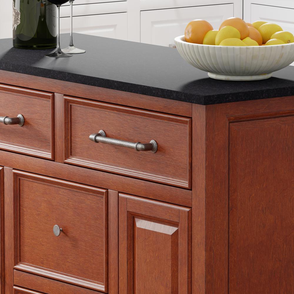 Kitchen Cart in Cherry with Black Granite Top. Picture 4