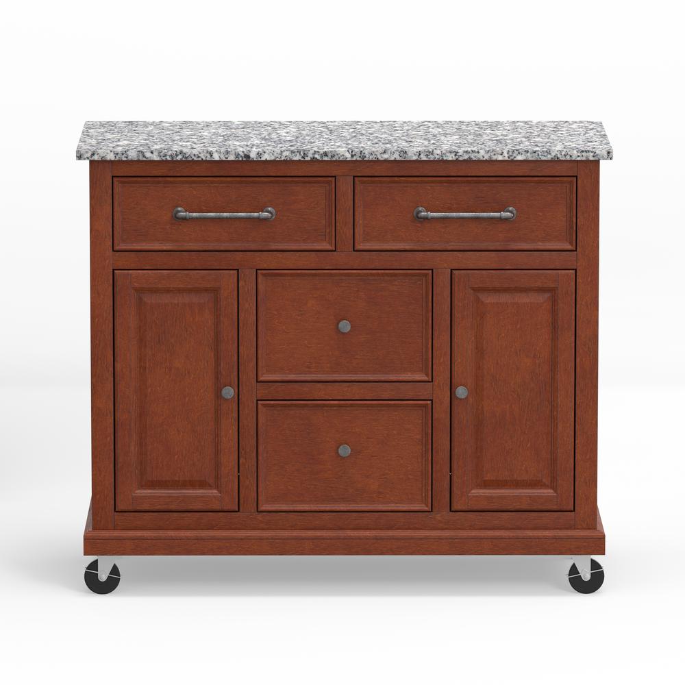 Kitchen Cart in Cherry with Grey Granite Top. Picture 3