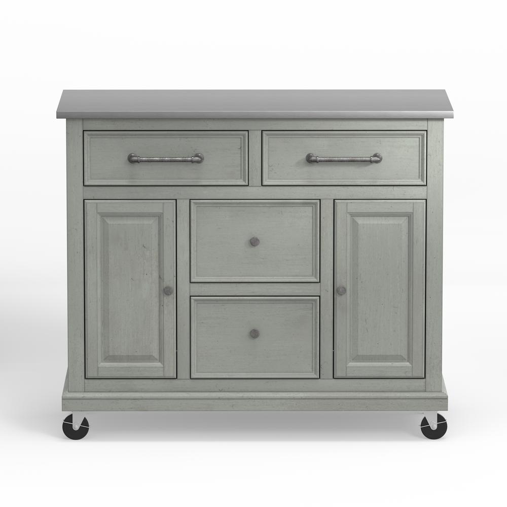 Kitchen Cart in Grey with Stainless Steel top. Picture 4