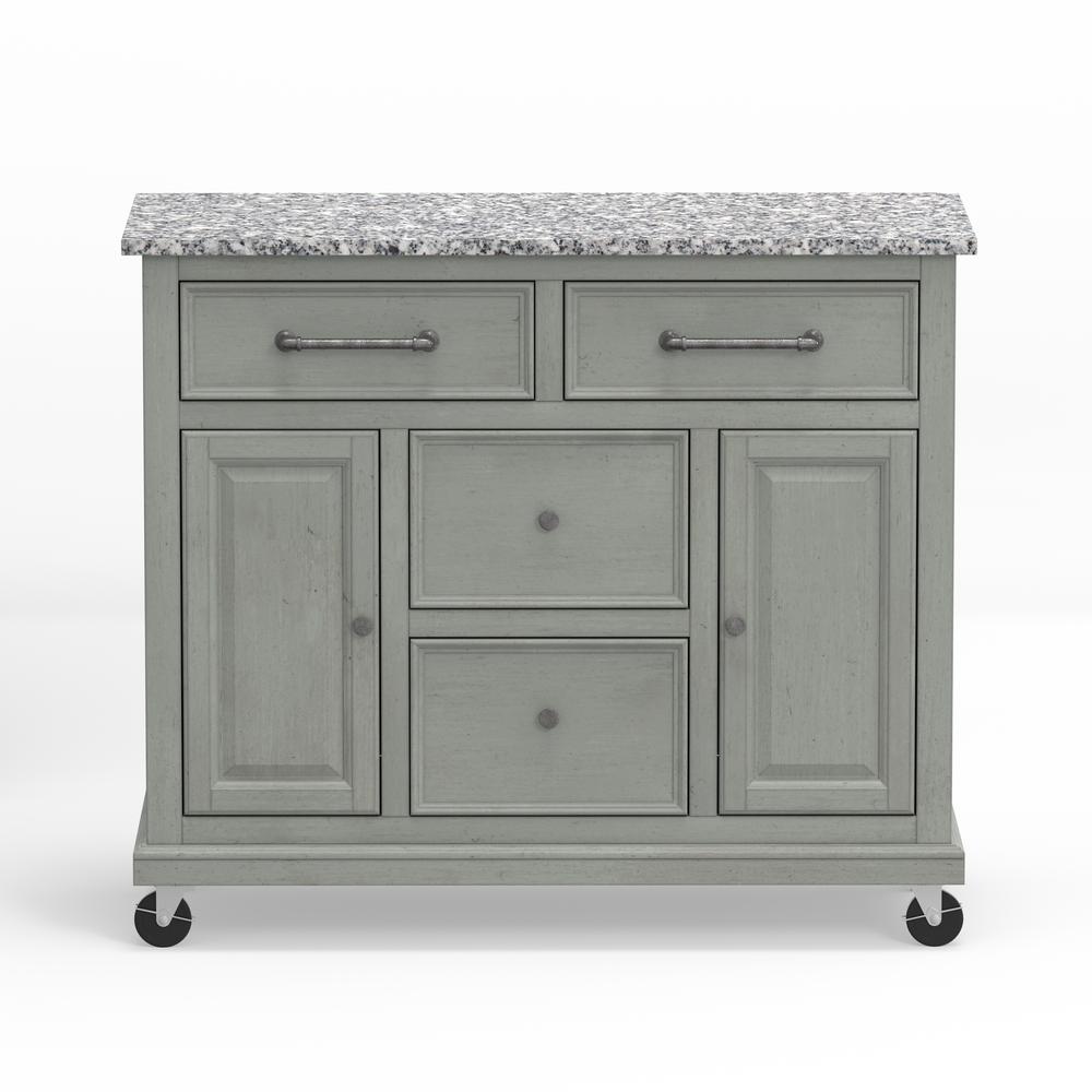 Kitchen Cart in Grey with Grey Granite Top. Picture 3