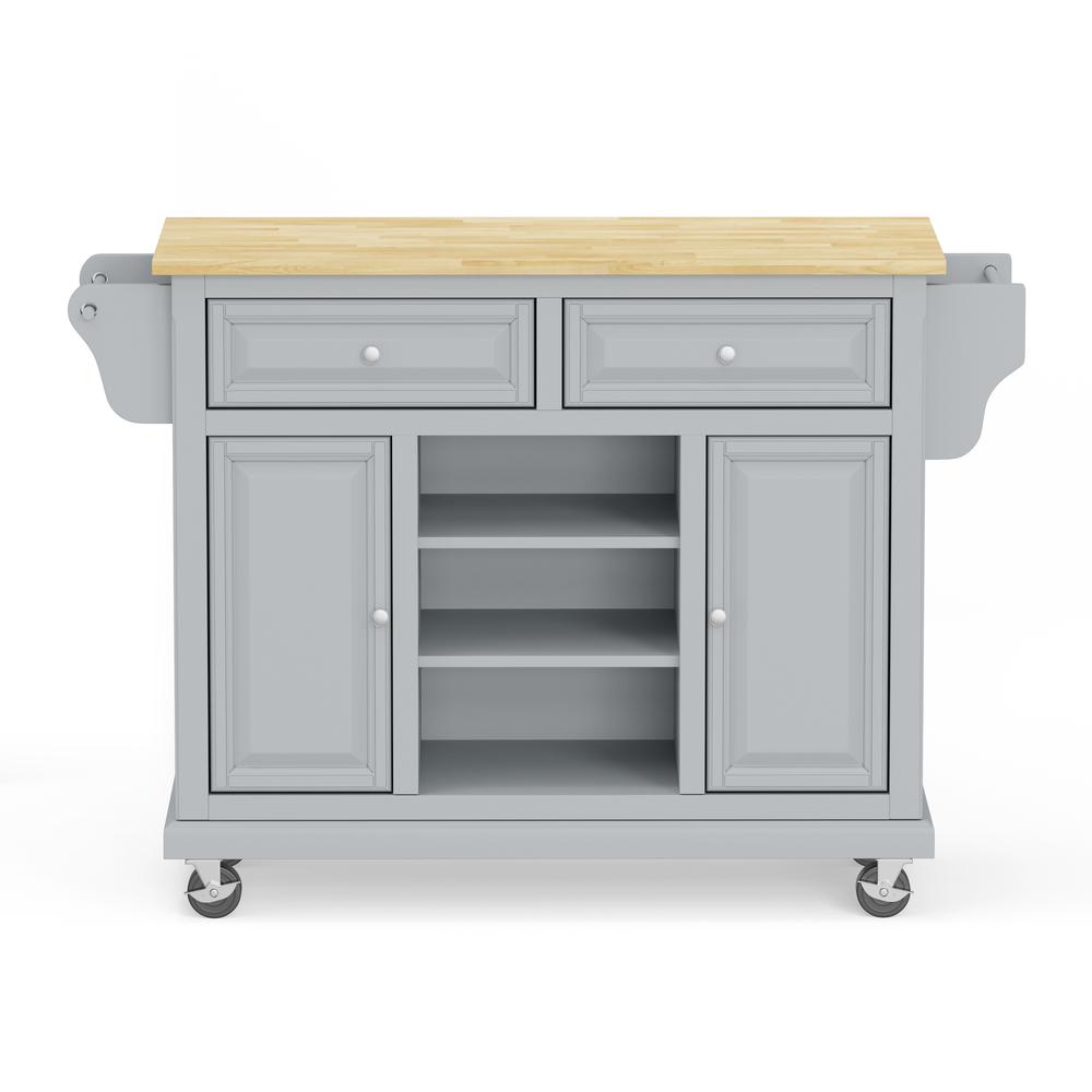 Kitchen Cart in Grey with Wood Top. Picture 2