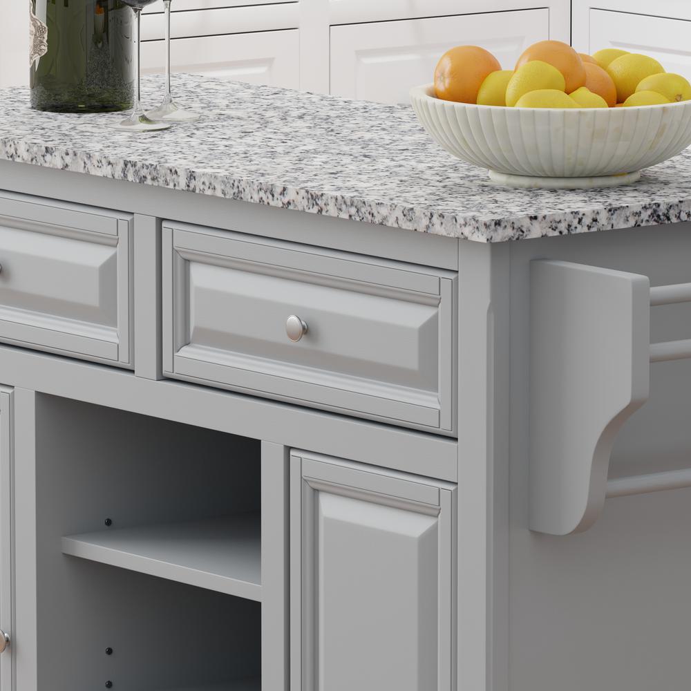 Kitchen Cart in Grey with Grey Granite Top. Picture 4