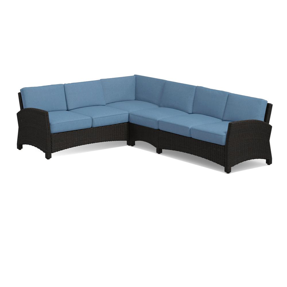 Alvory 4-PC Rattan Sectional - Blue. The main picture.