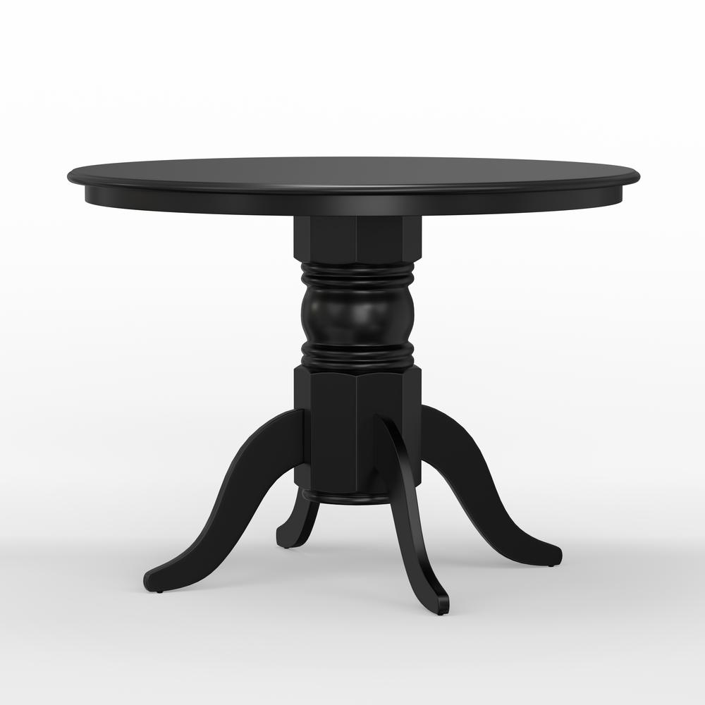 42" Round Wood Pedestal Dining Table - Black. Picture 2