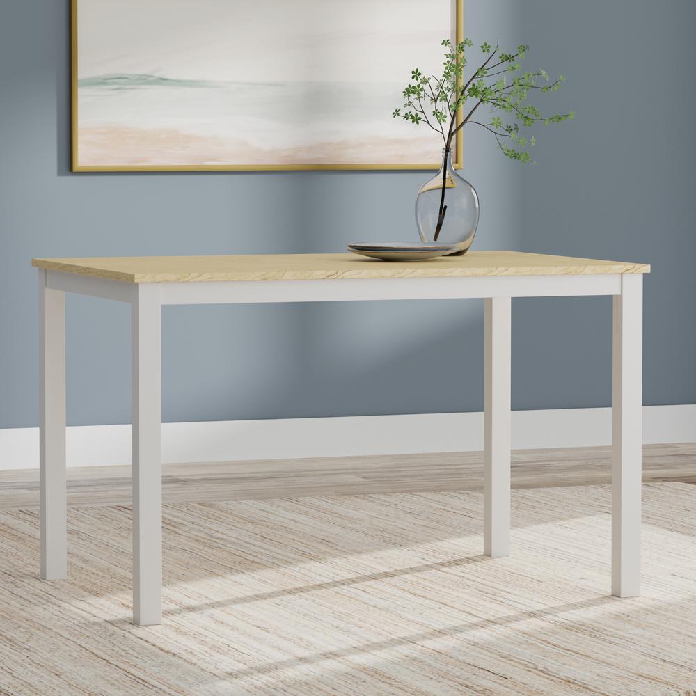 48" Rectangular Wood Dining Table - White/Nat. Picture 3