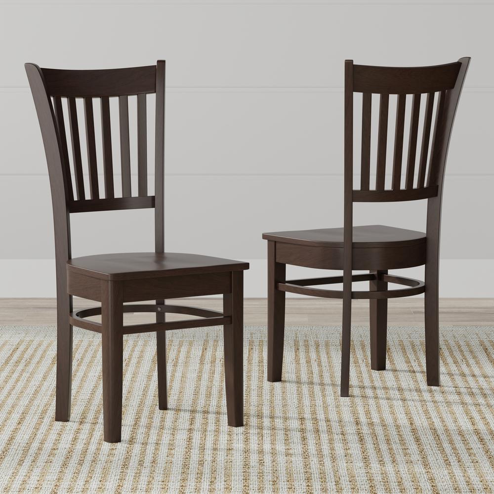 Spindle Back Wood Dining Chair -Walnut (Set of 2). Picture 2
