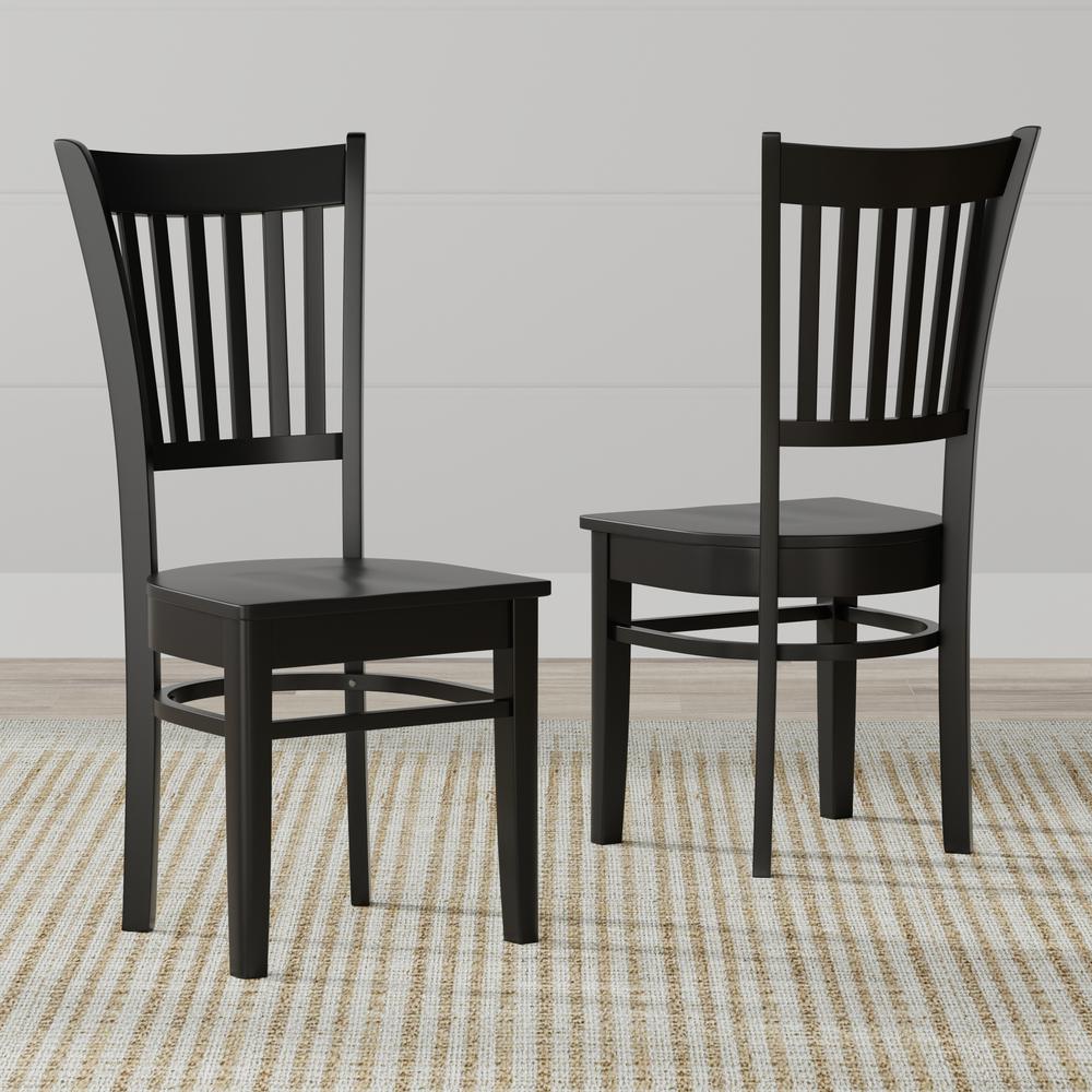 Spindle Back Wood Dining Chair - Black (Set of 2). Picture 2