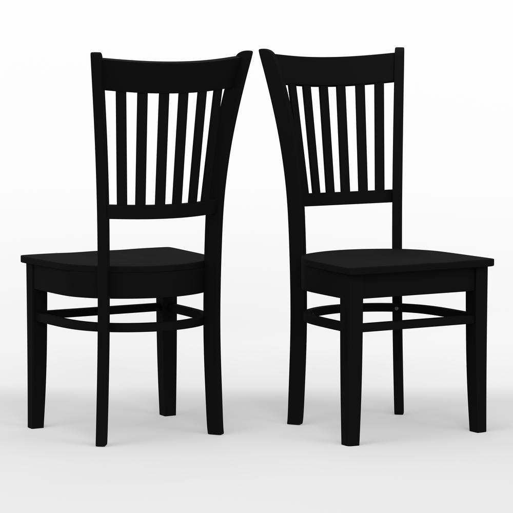 Spindle Back Wood Dining Chair - Black (Set of 2). Picture 1