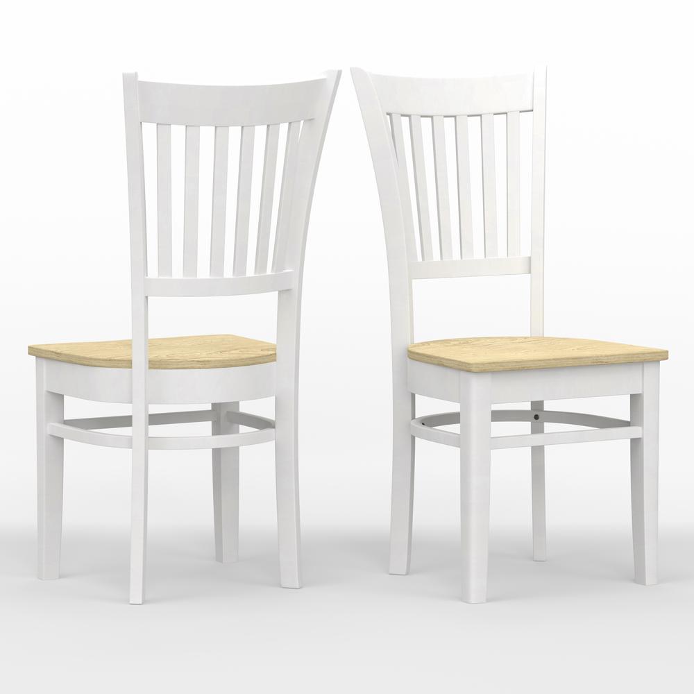 Spindle Back Wood Dining Chair - White/Nat (Set of 2). Picture 1