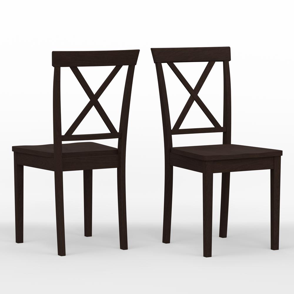 X-Back Wood Dining Chair -Walnut (Set of 2). Picture 1