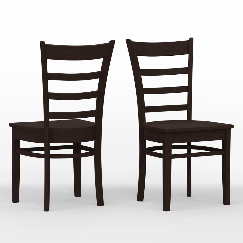 Slat Back Wood Dining Chair -Walnut (Set of 2). Picture 1