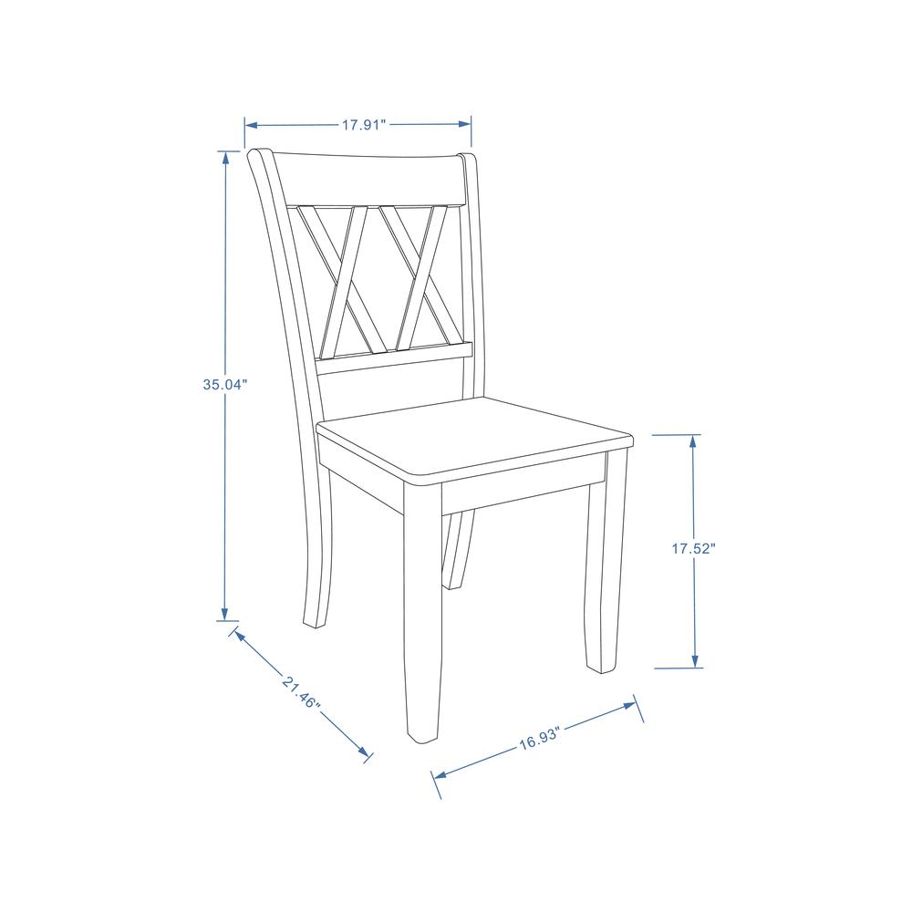 Double X-Back Wood Dining Chair - White (Set of 2). Picture 3
