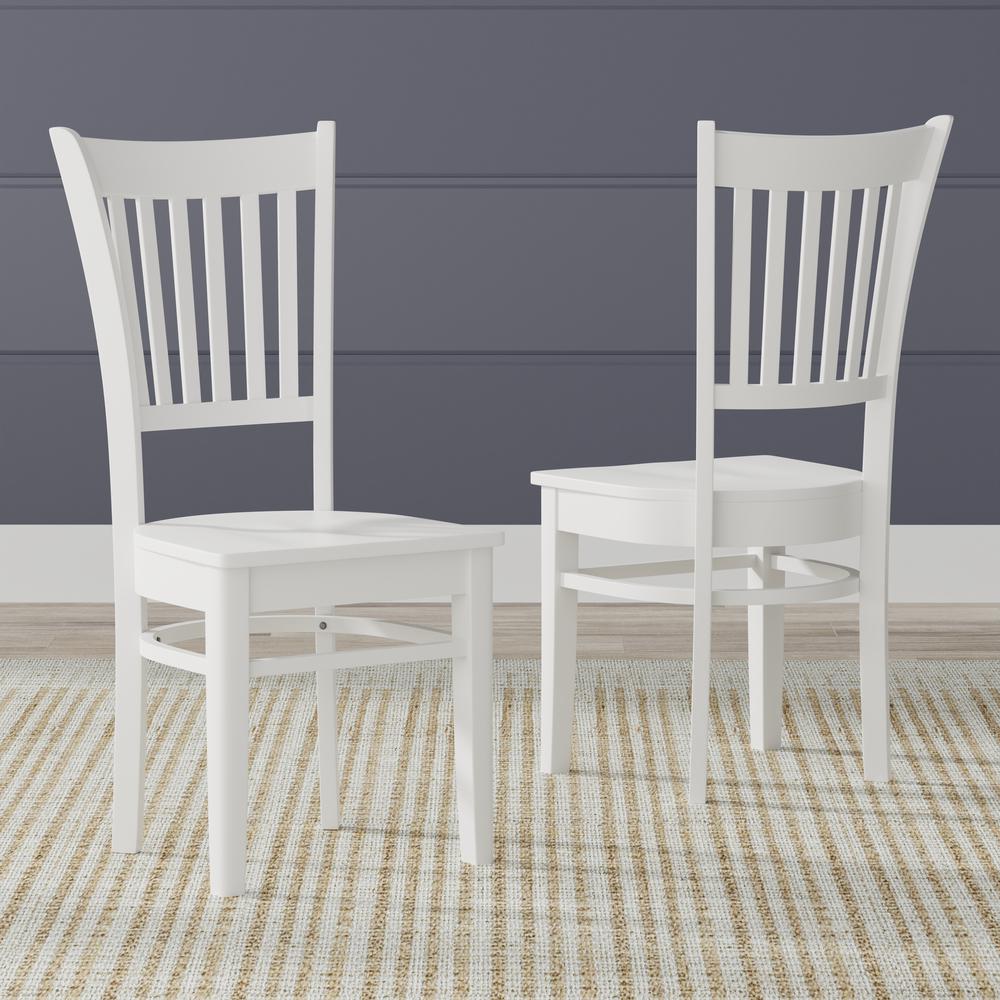3PC Dining Set - 42" Rnd Pedestal Table + Spindle Chairs -Wht. Picture 3